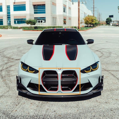BMW G80 M3 / G82 G83 M4 Dry Carbon Fiber CSL Grille Red Border