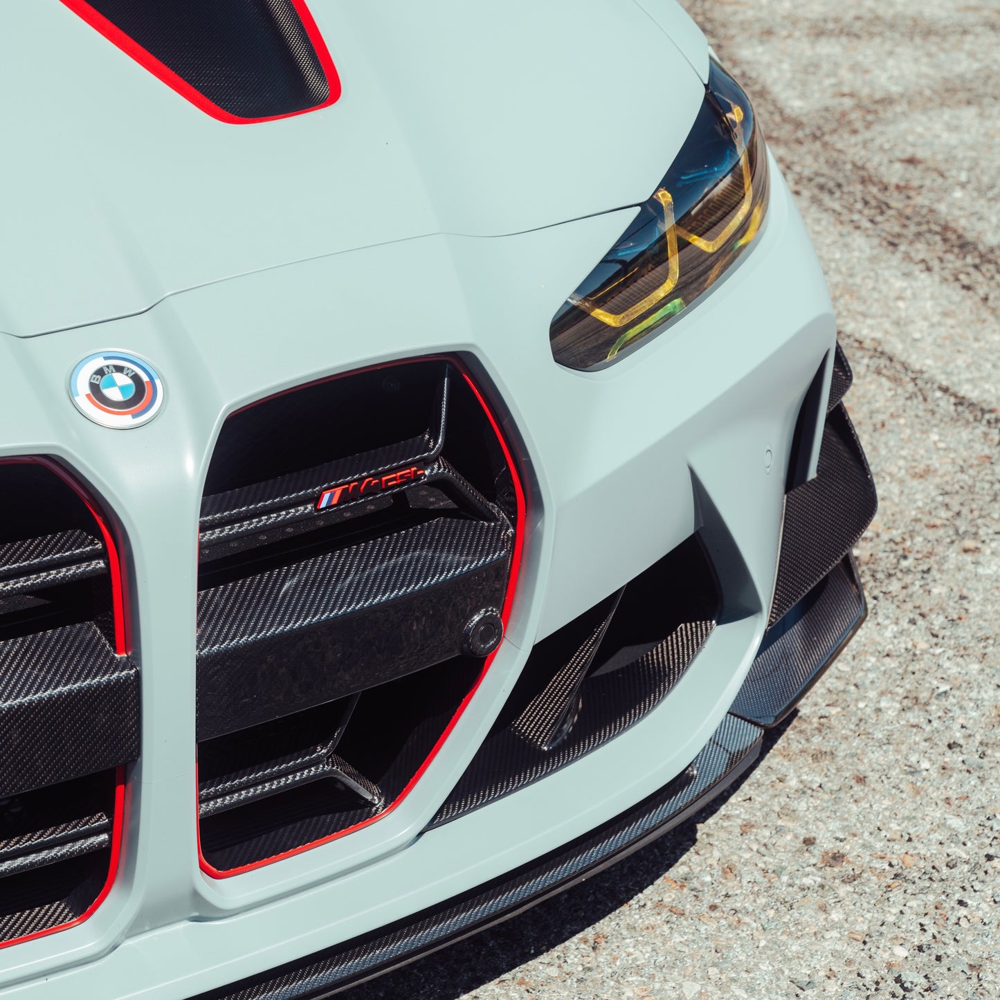 BMW G80 M3 / G82 G83 M4 Dry Carbon Fiber CSL Grille Red Border