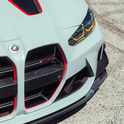 BMW G80 M3 / G82 G83 M4 Dry Carbon Fiber CSL Grille Red Border