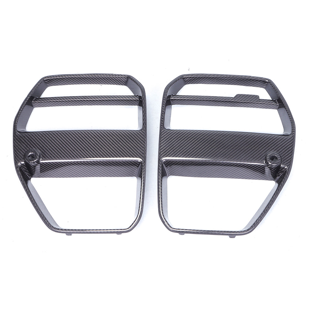 BMW G80 M3 / G82 G83 M4 dry carbon fiber V-Style grille, pair