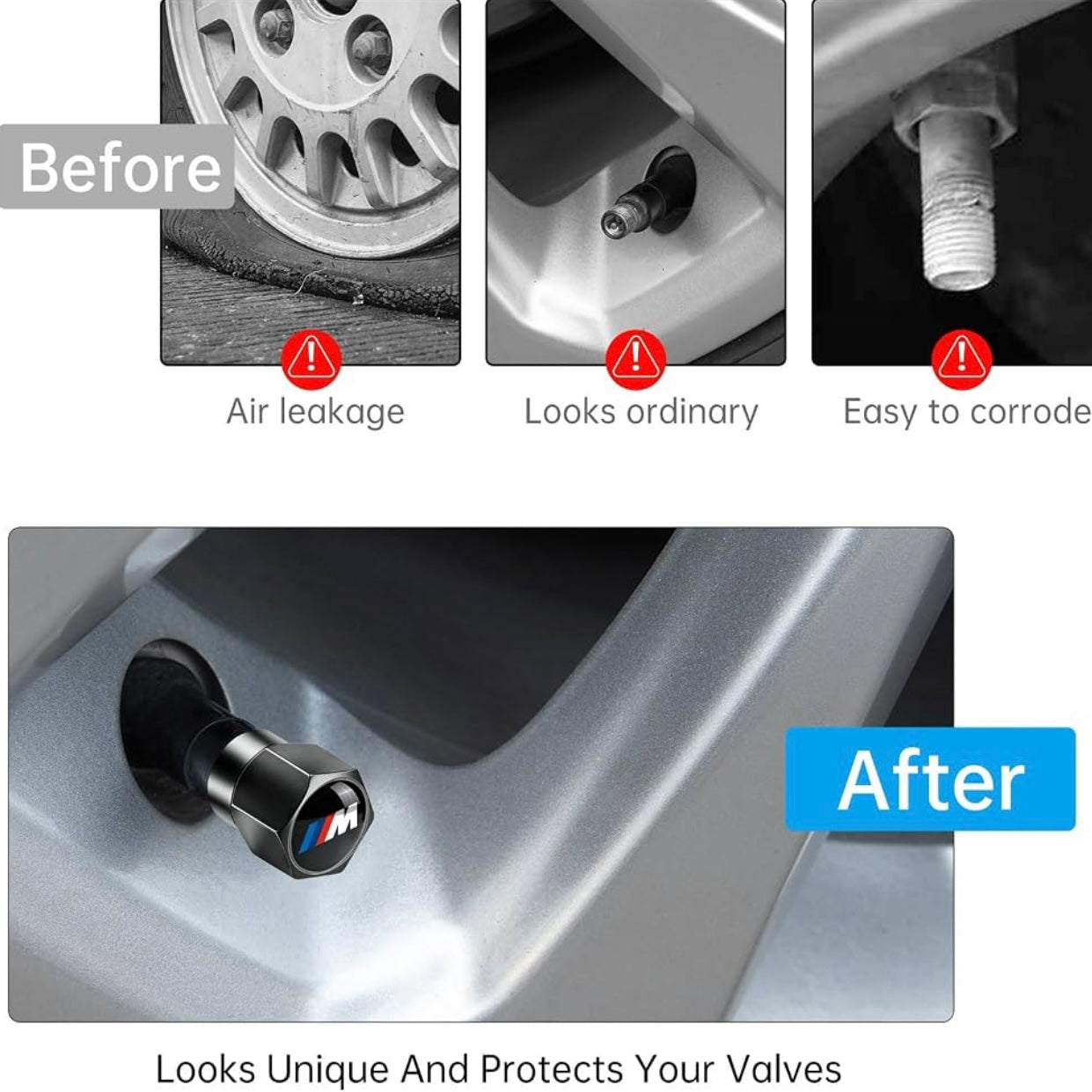 BMW M Tire Valve Stem Caps (4pc)