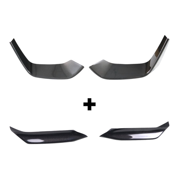 BMW F80 M3 / F82 F83 M4 Upper Fangs & Lower Splitters Bundle Dry Carbon Fiber