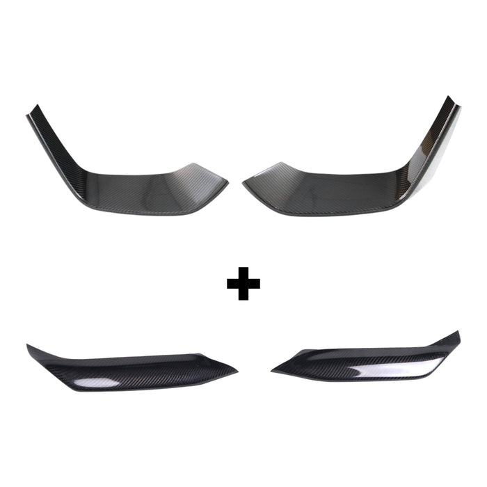 BMW F80 M3 / F82 F83 M4 Upper Fangs & Lower Splitters Bundle Dry Carbon Fiber