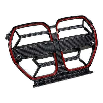 BMW G80 M3 / G82 G83 M4 Dry Carbon Fiber CSL Grille Red Border